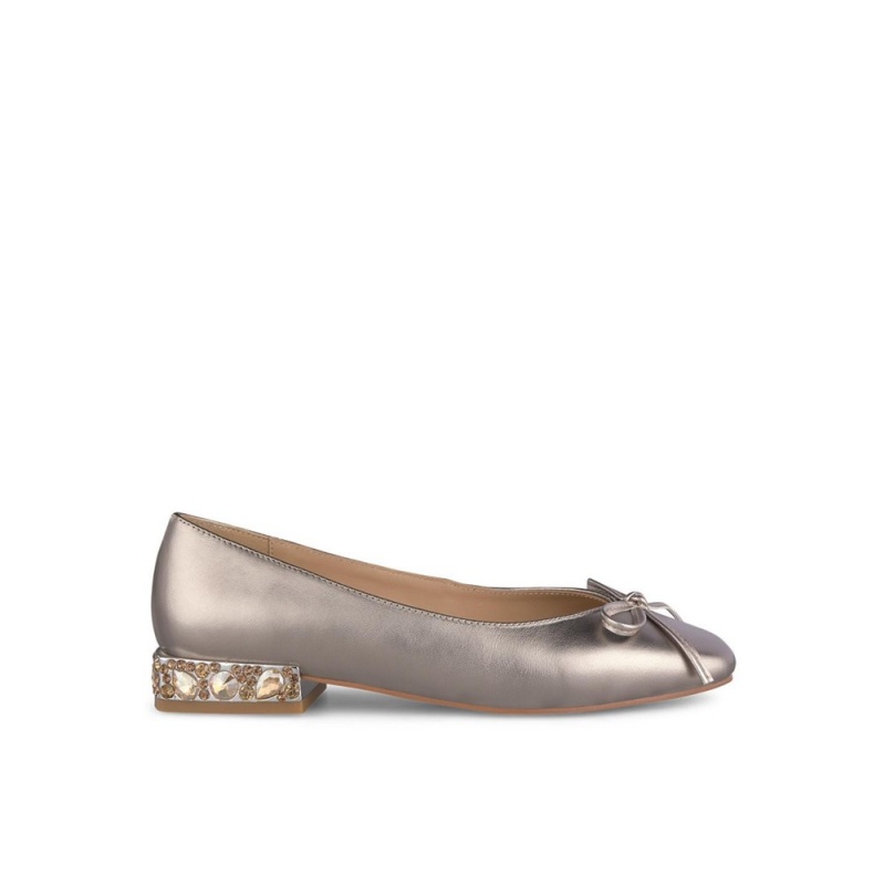 Ballerine Alma En Pena Cuir With Bow Bleu Femme | VEF-37575019